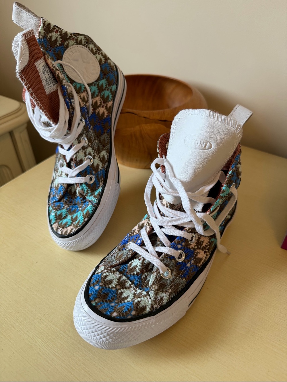 Missoni/Converse Multicolor Knit High-Top Sneakers